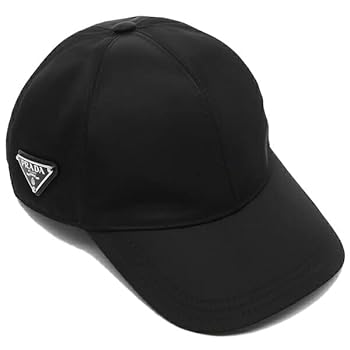 ◇プラダ◇コットン/トライアングルロゴ/キャップ/サイズ:S/ブランド/ブラック PRADA - ◇プラダ◇コットン/トライアングルロゴ/キャップ